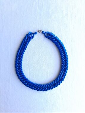 Necklace Acrylic Chunky Chain Link Blue